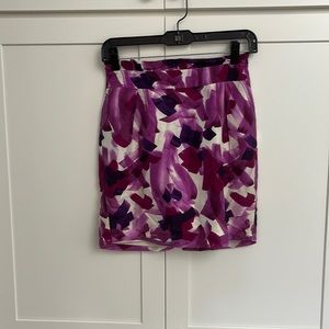 Pink and purple straight mini skirt